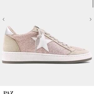 ShuShop Pink and Cream Star Sneakers